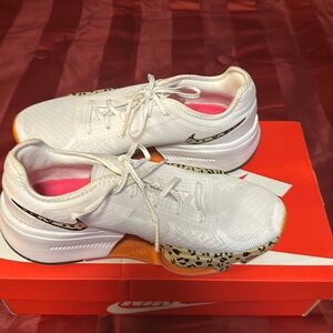 Nike White and Orange Women's Sneakers